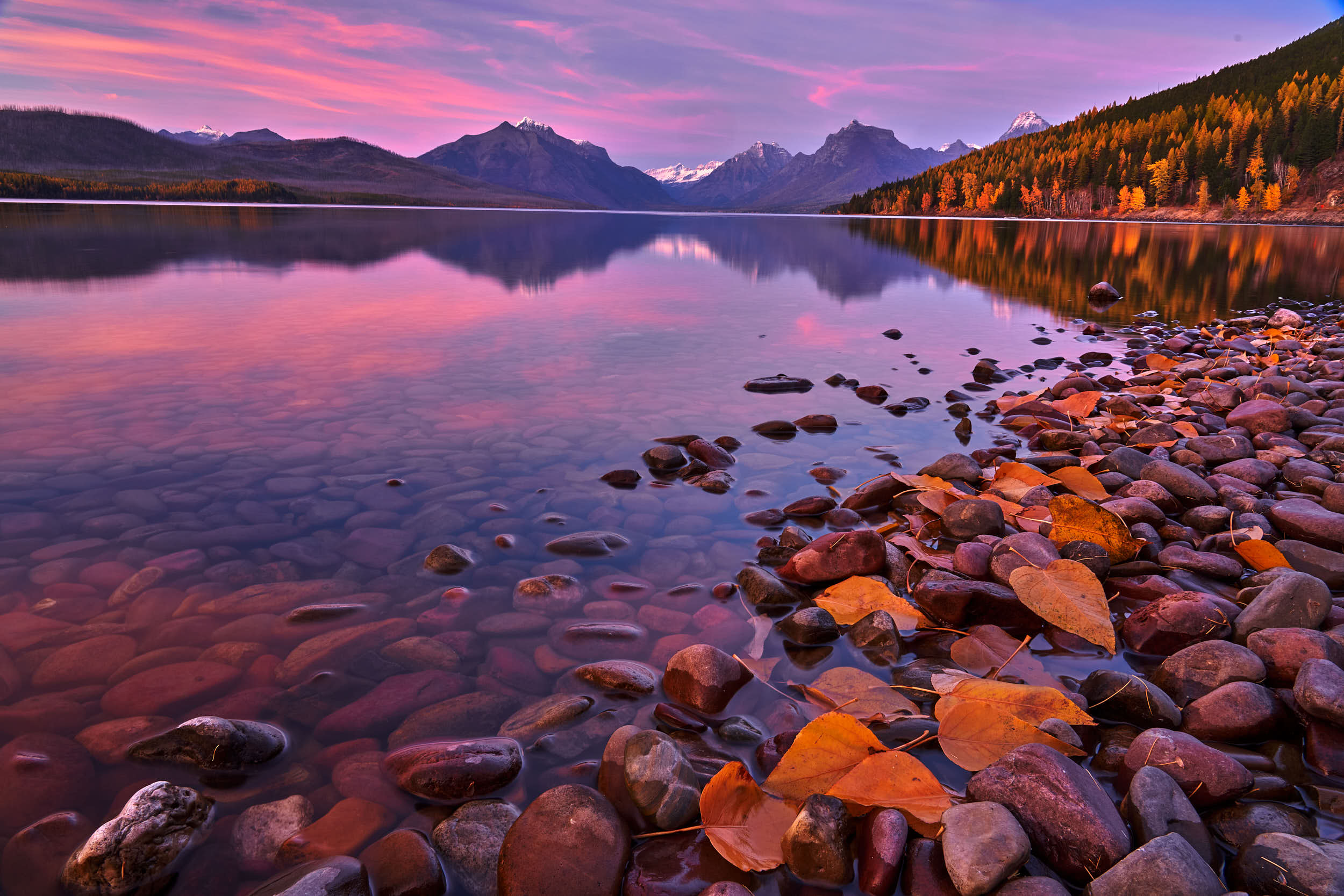 Lake mcdonald sunset
